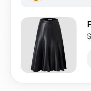 Vegan leather pleated skirt